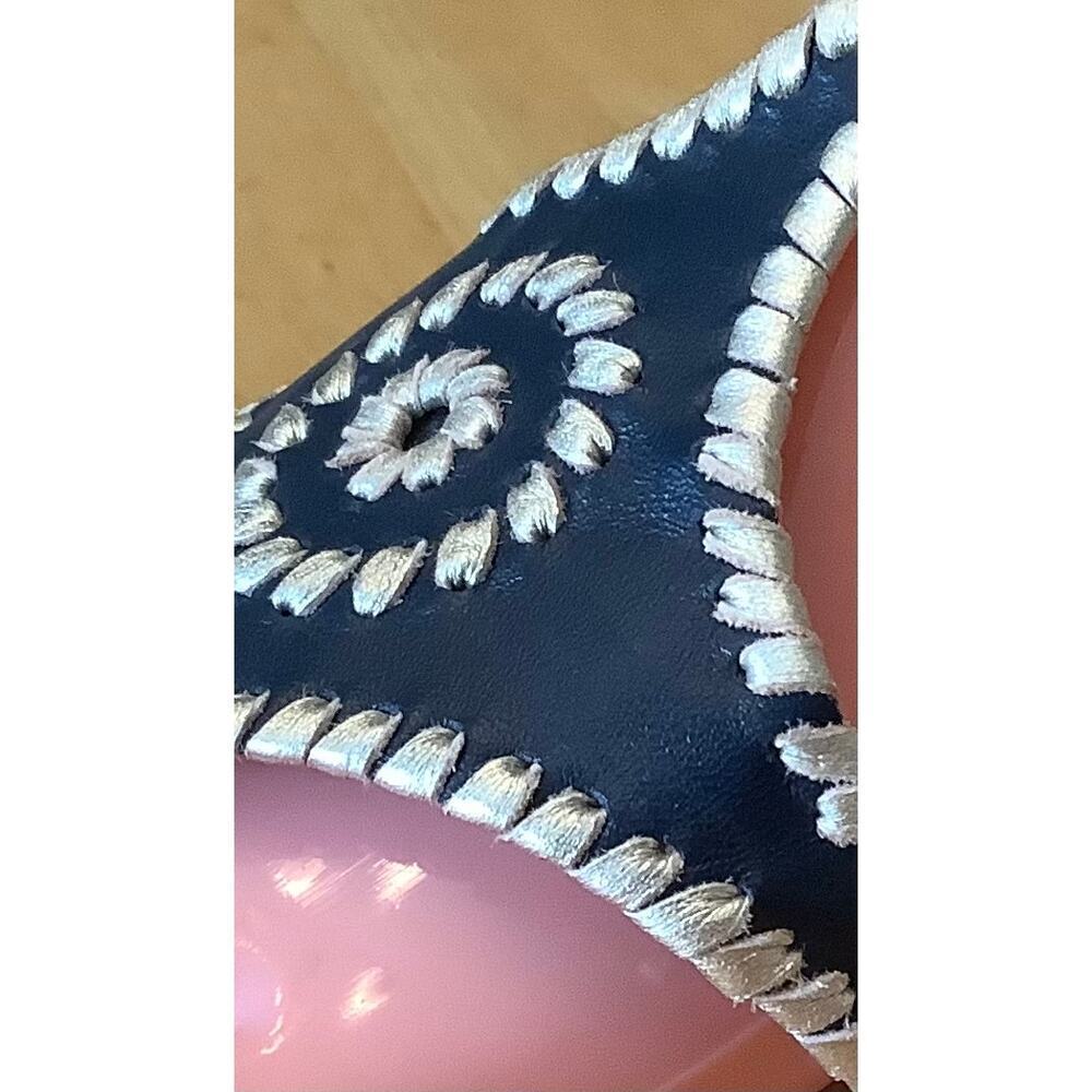 JACK ROGERS “MACI” NAVY BLUE/GOLD WHIPSTICHED SLINGBACK SANDALS 11M - Picture 11 of 11